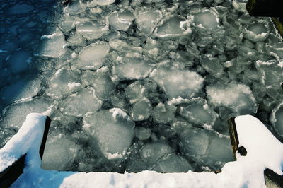 Close-up of frozen water