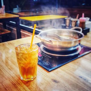 Close-up of drink on table