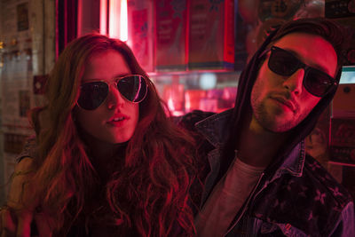 Portrait of young man wearing sunglasses
