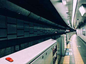 Illuminated subway station