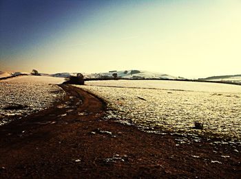 Scenic view of landscape against clear sky