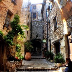 Narrow alley in old building