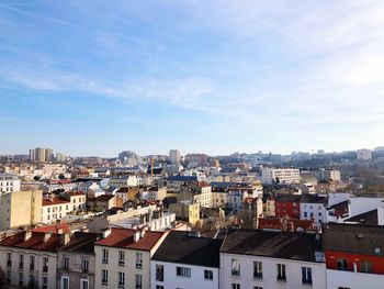 High angle view of townscape against sky