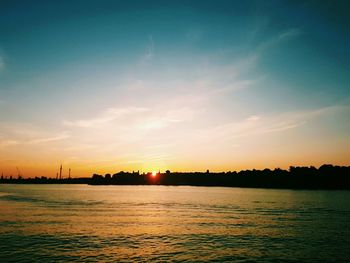 Scenic view of sea at sunset