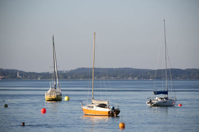 Sailing boats at lake chiemsee, bavaria, germany