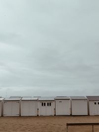 Beach cabins on a gloomy day