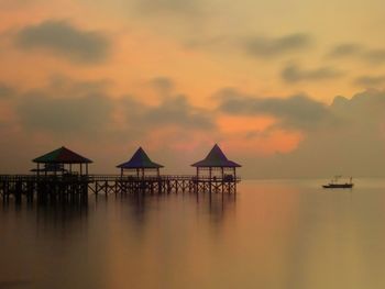 Scenic view of sea at sunset