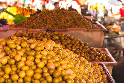 Full frame shot of fruits for sale in market