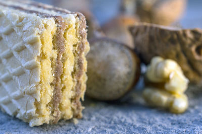 Close-up of cake on table