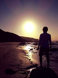 Scenic view of sea at sunset