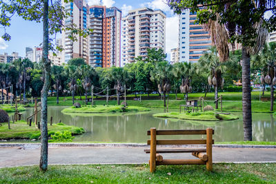 View of fountain in park