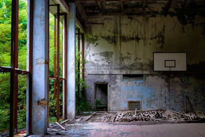 Interior of abandoned building