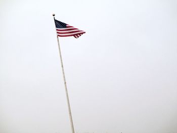 Low angle view of american flag