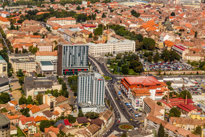 High angle view of cityscape