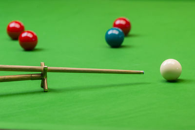 Close-up of balls on table