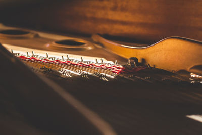 Close up of piano