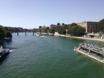 Scenic view of river against clear sky