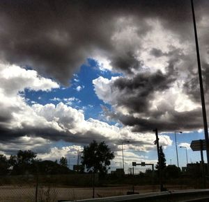 Storm clouds over field