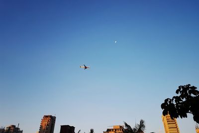 Low angle view of airplane flying in sky