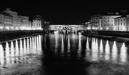 Illuminated buildings at waterfront