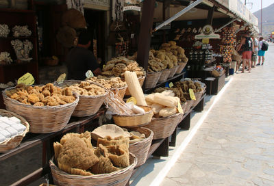 Various fruits in store for sale at market