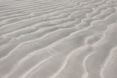 High angle view of sand at beach