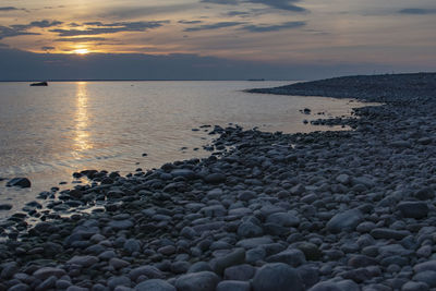 Scenic view of sea during sunset