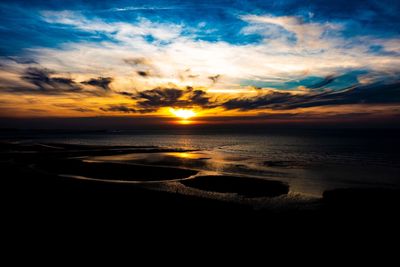 Scenic view of sea during sunset