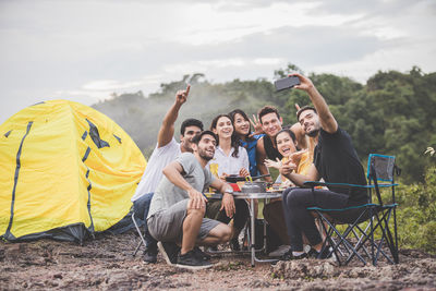 Group of people drinking water