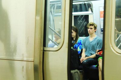 People sitting in train