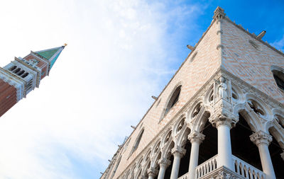 Low angle view of san marco campanile bell tower against sky