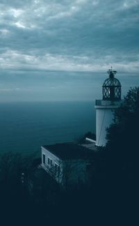 View of sea against cloudy sky