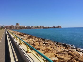 View of sea against clear sky