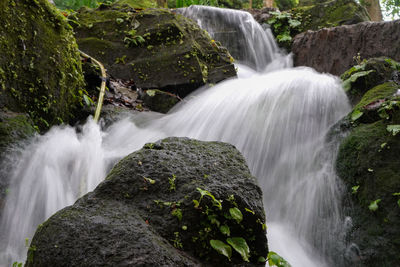 Scenic view of waterfall