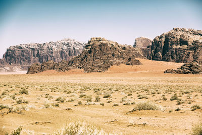 Scenic view of rocky mountains against sky