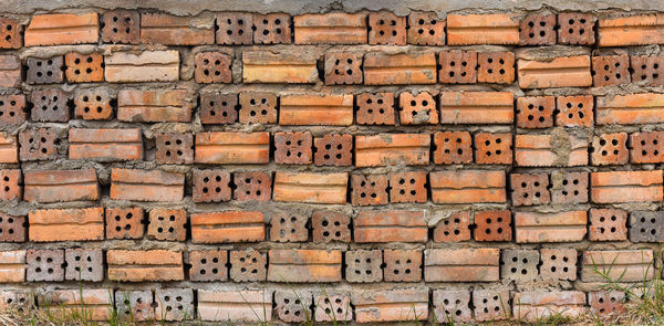 Red brick wall texture background. by front side and back side.