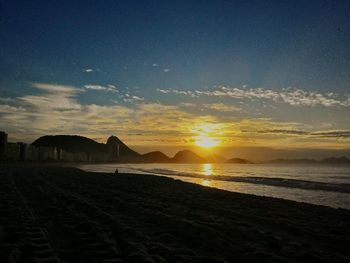 Scenic view of sea at sunset