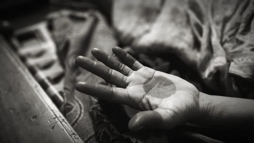 Close-up of person hand with henna tattoo