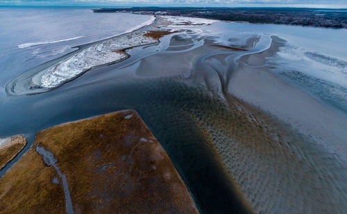 High angle view of beach