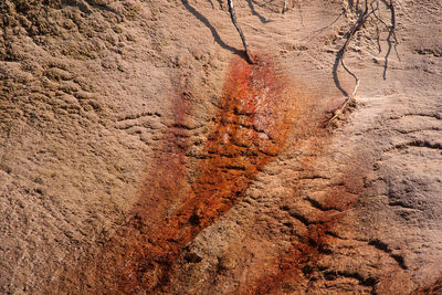 High angle view of sand