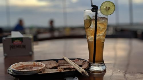 Close-up of drink on table in restaurant