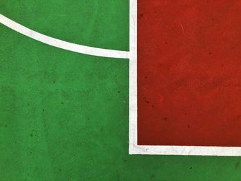 High angle view of white wall