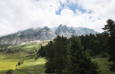 Scenic view of mountains against sky