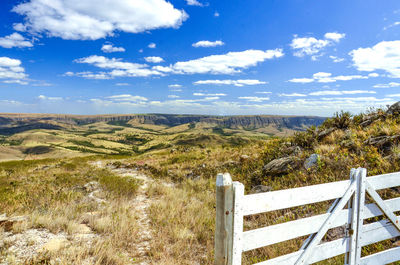 Scenic view of field against sky