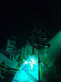 Low angle view of illuminated stage