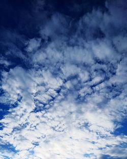 Low angle view of clouds in blue sky