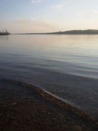 View of calm sea at sunset