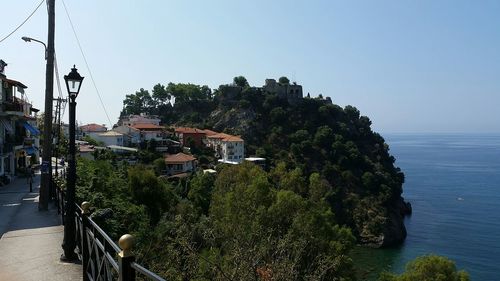 View of sea against clear sky