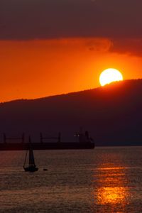 Scenic view of sunset over sea