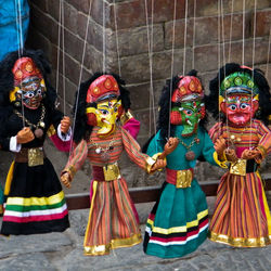 Close-up of people wearing mask